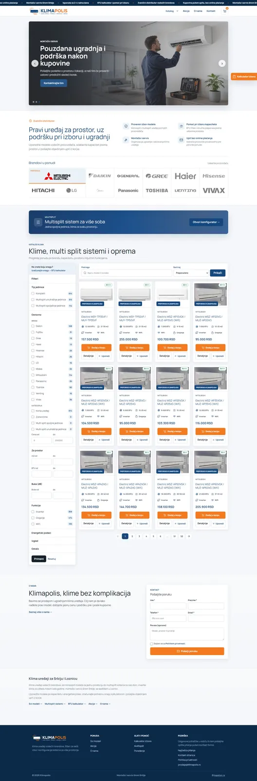 KLIMAPOLIS :: KLIMA UREĐAJI — Izrada Website